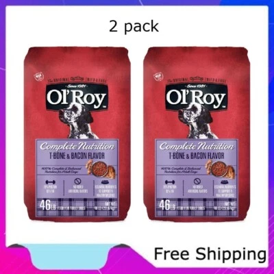 Ol' Roy Complete Nutrition T-Bone & Bacon Flavor Dry Dog Food, 46 lbs x 2 pack