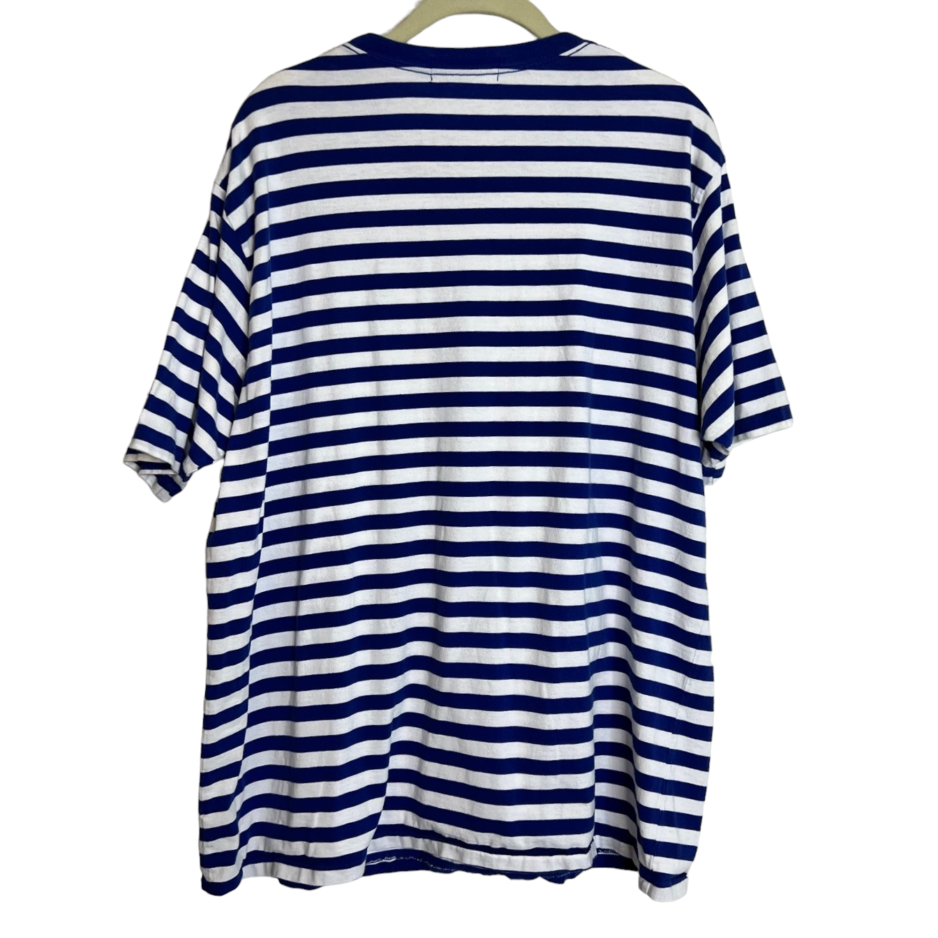 Polo by Ralph Lauren maglietta uomo XL blu bianca a righe rosso pony 100% cotone