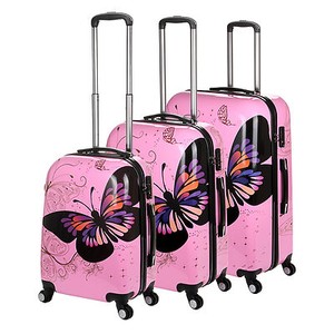 pink 4 wheel suitcase