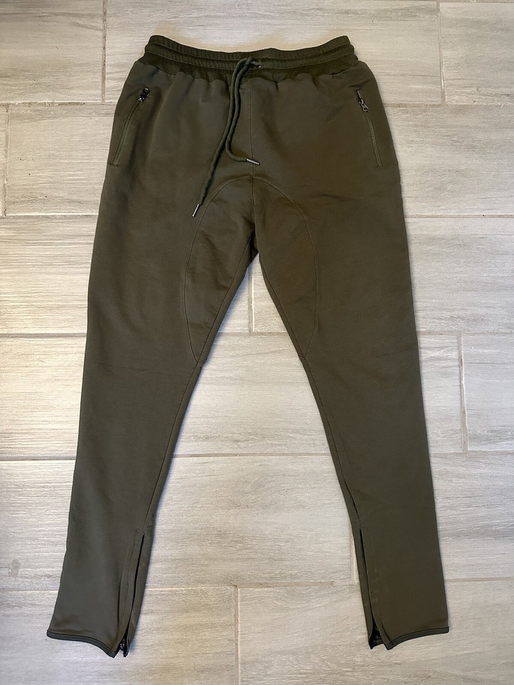 Ouber Mens Athletic Sweat Pants Large  Olive