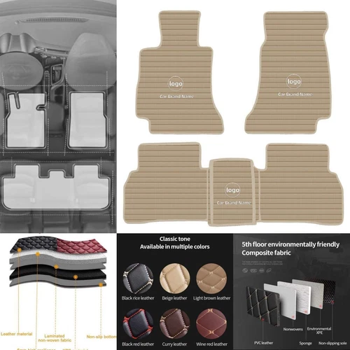 For Fiat 500/500L/500X Car Floor Mats Custom Waterproof PU Leather Carpets Rugs - Imagen 36 de 38