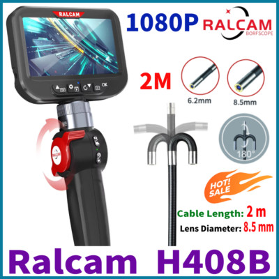 RALCAM H408B Industrial Endoscope Inspection Camera 4.3'' IPS Borescope Camera 2M