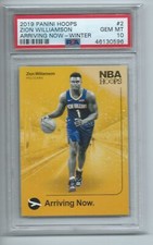 ZION WILLIAMSON 2019-20 PANINI HOOPS ARRIVING NOW WINTER RC #2 PSA 10 GEM MINT 