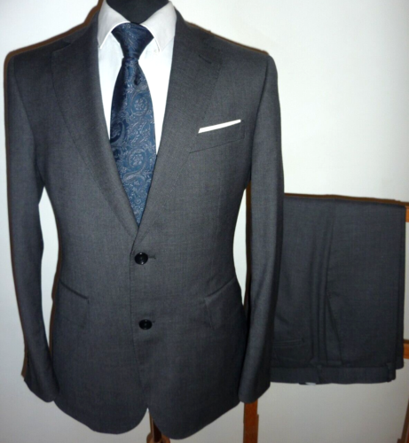 Charles Tyrwhitt 2 Piece Suit Grey Wool Slim 38 S Jacket Trousers W 30 L 30 Mens