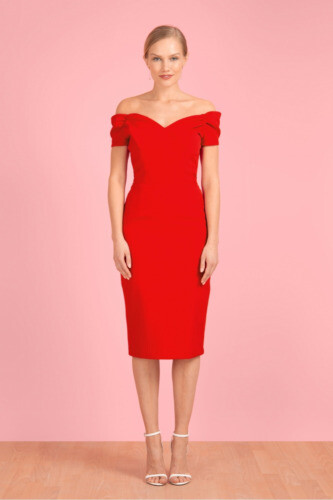 strapless open back dress Justina Bandage Mini Dress Red