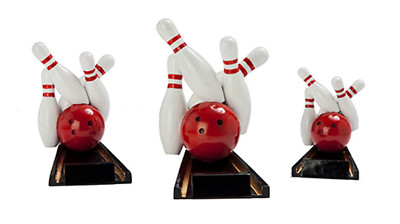 3er Serie massive 3D-Pokale Bowling ST39494 (H =18-11 cm) inkl.Gravur