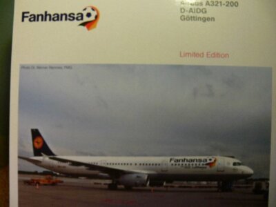 1/200 Herpa Lufthansa Airbus A321-200 Fanhansa 556750 SONDERPREIS 40   STATT 58 