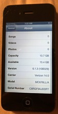 iPhone 4 Black Verizon A1349 16GB CDMA Fast Ship Very Good Used IOS 6.1.6