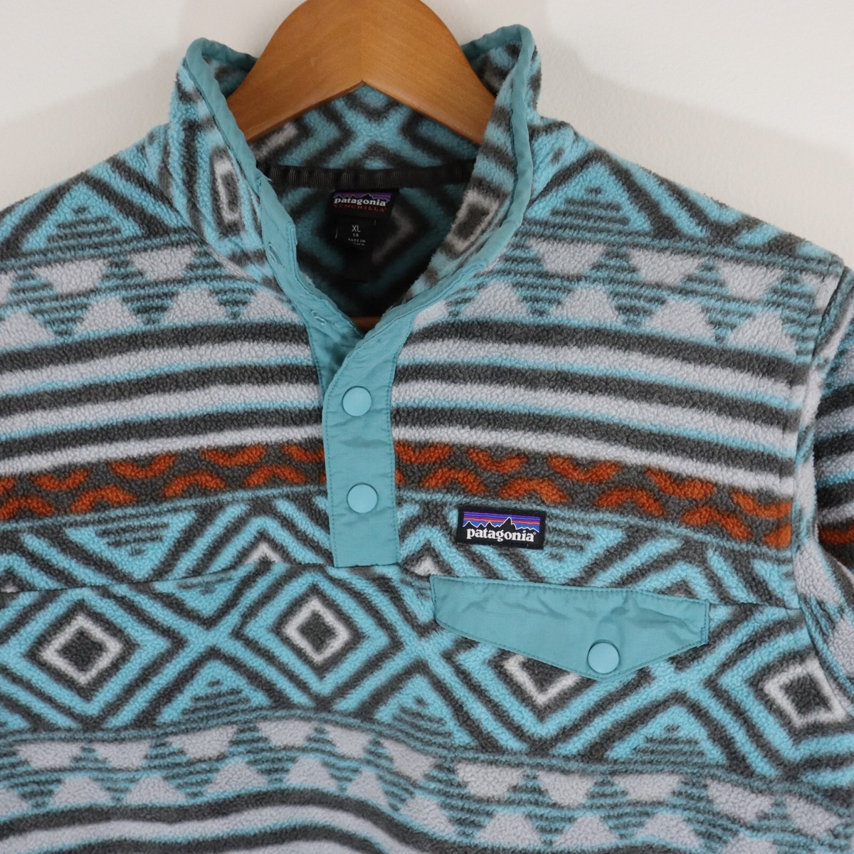 Patagonia Aztec Snap-T Synchilla Fleece Pullover Jacket Womens Sz