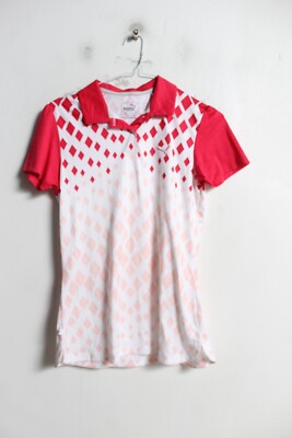 Puma Golf Damen Poloshirt rot weiß - Größe 8 (J86)