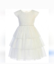 Sweet Kids Girls' White Flower Girl Dress Size 4 EUC