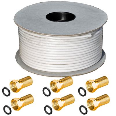 50 meter Sat-Koaxialkabel Antennen Kabel Digital Full HD 3D 4K Sky HD+ tauglich