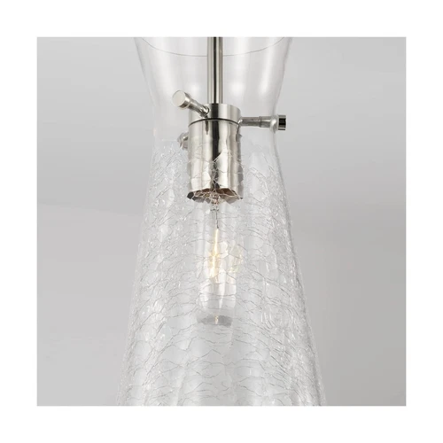 Capital Lighting 342411PN Mila Modern Clear Half-Crackle Glass Pendant Light ... - Picture 3 of 5