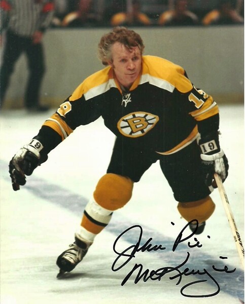 JOHNNY PIE MCKENZIE AUTOGRAPHED BOSTON BRUINS 8x10 PHOTO 