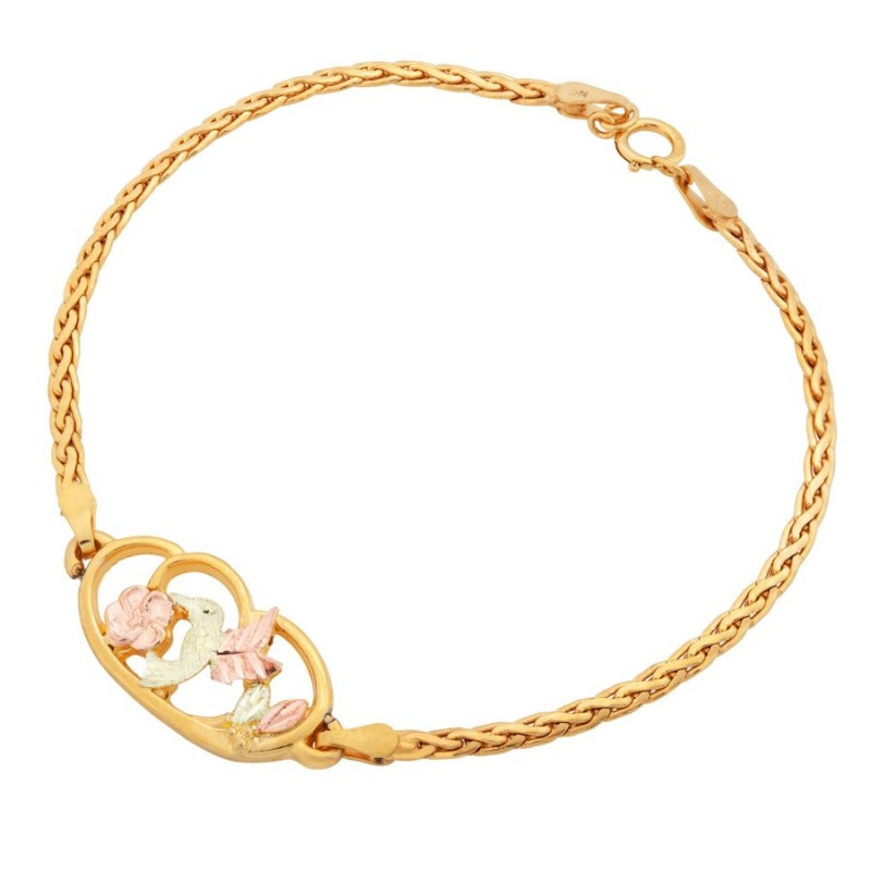 Landstrom's 10K Black Hills Gold Hummingbird Vermeil Chain Bracelet FAST  SHIPPIN
