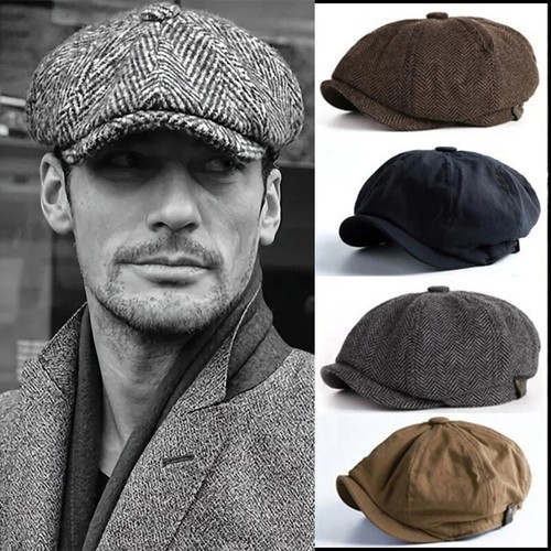 MIMIGO Uomo Newsboy Cap Cotone Vintage Berretto Morbido Flat Cap Ivy Gatsby Driving Hat Cabbie Hunting Cap Regolabile Dimensioni Multi Colori - Foto 12