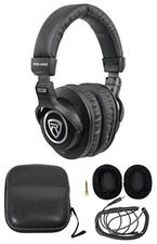 Rockville PRO-M50 Studio Headphones w/ Detachable Coil Cable, Case+Extra Ear Pad