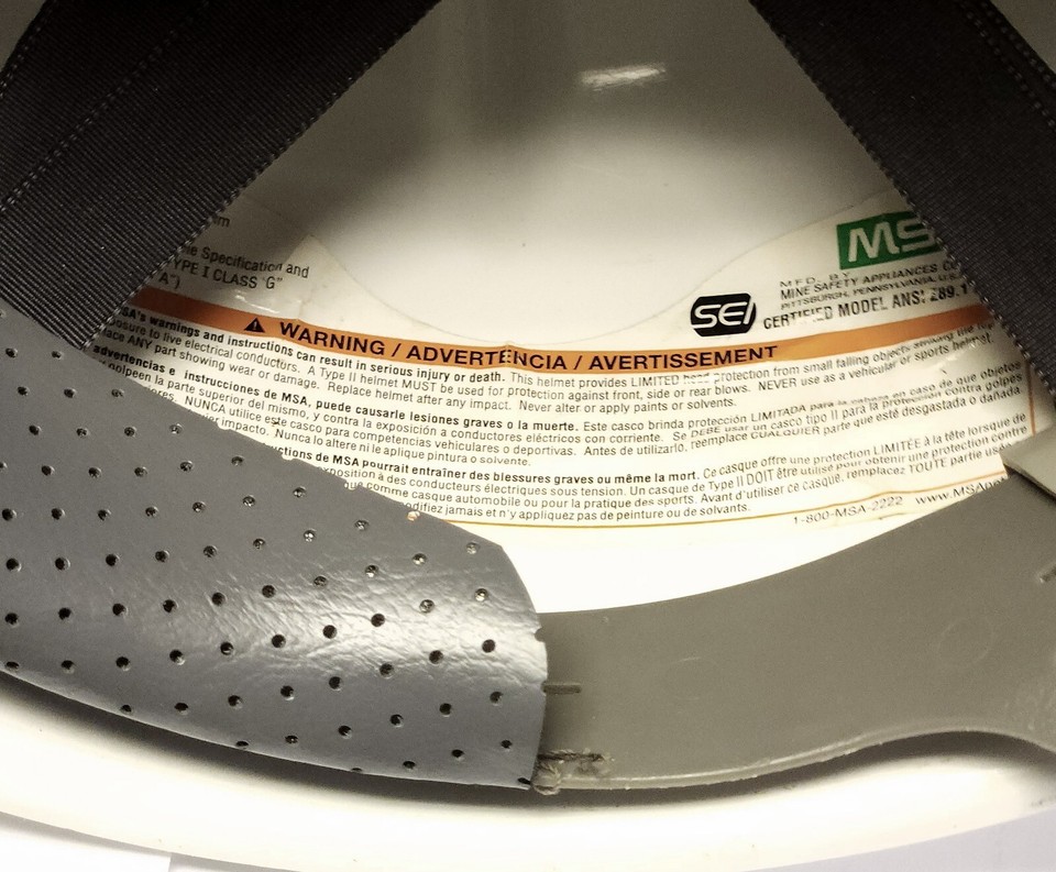 MSA WHITE MSHA Approved MINING COMFO CAP HARD HAT 2007 With Liner & Light Clip eBay