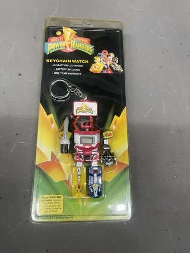 Vintage 1994 Mighty Morphin Power Rangers Keychain Watch Factory Sealed Megazord