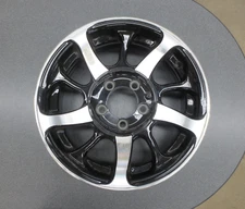 Damaged Hi-Spec S-08 Aluminum Rim 15"x5" Trailer Wheel 5 Lug 4.5 Blk Slv Lot 65B