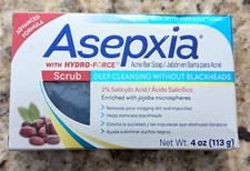 Asepxia Acne Bar Soap Deep Cleansing without Blackheads Scrub 4 oz 3/25