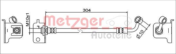 Metzger Bremsschlauch Vorderachse Links FüR Hyundai I10 BA IA 1.0 1.2 I10-image