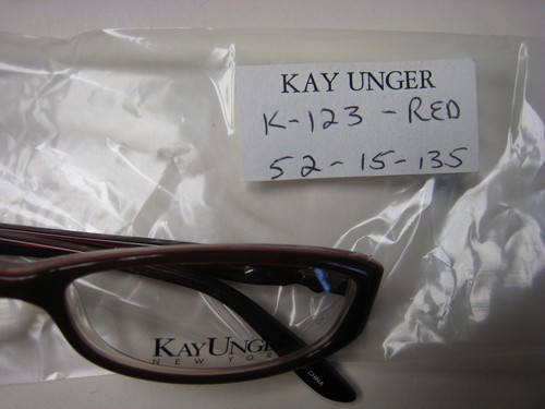 KAY UNGER EYEGLASSES FRAME K123 RED 52-15-135 WITH CASE AUTHENTIC - Picture 4 of 4