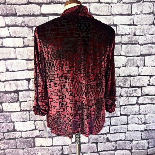 Tan Jay NWT Red & Black No Close Cardigan Size PM - Picture 5 of 7