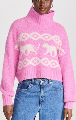 $195 NWT KITRI Yara Crop Rollneck Boucle Kitty Sweater SHOPBOP SoldOut SOFT! XS