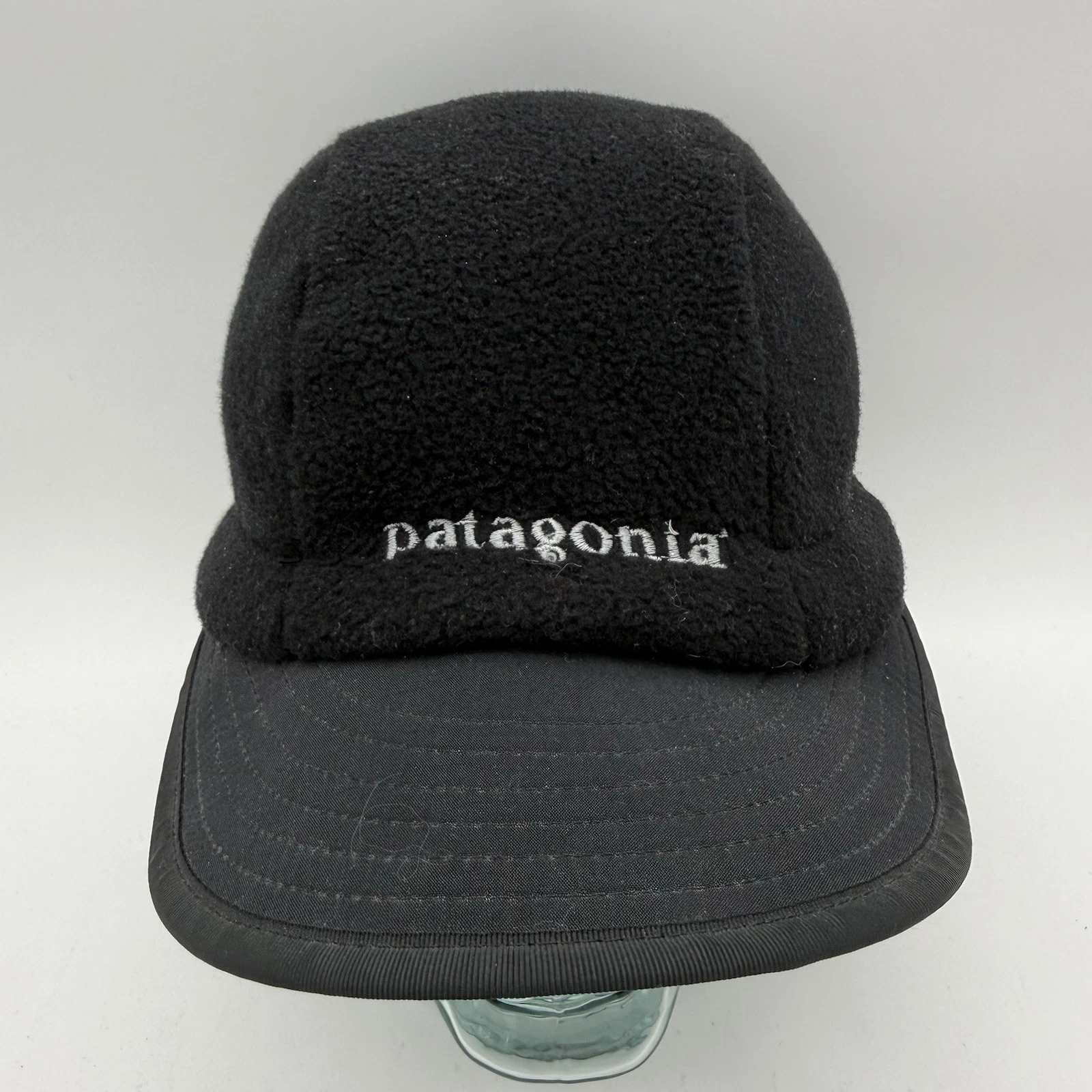 Vintage Patagonia Synchilla Fleece Duckbill Hat / Cap - Black - Large 90s Y2K
