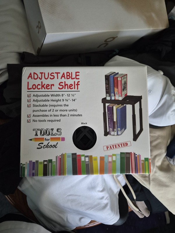 Tools for School Locker Shelf, Adjustable, Stackable (Blue) No Tools Required