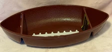 3 Section  Football "Game Day" Snack Compartmentalized Server Tray Melamine