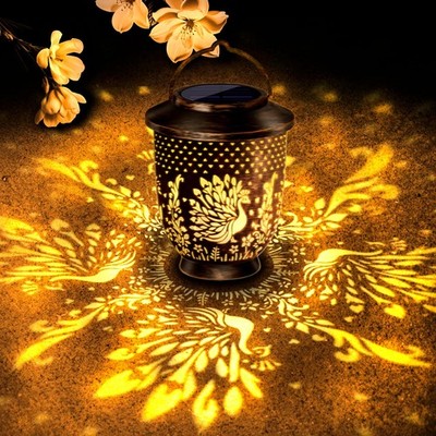 Solar Lanterns Outdoor Waterproof Peacock Garden Decor Gifts for Friend Women...