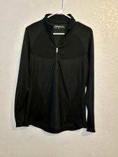Nike Golf Dri-Fit Black 1/4 Zip Mock Neck Pullover Men's Size L Long Sleeve