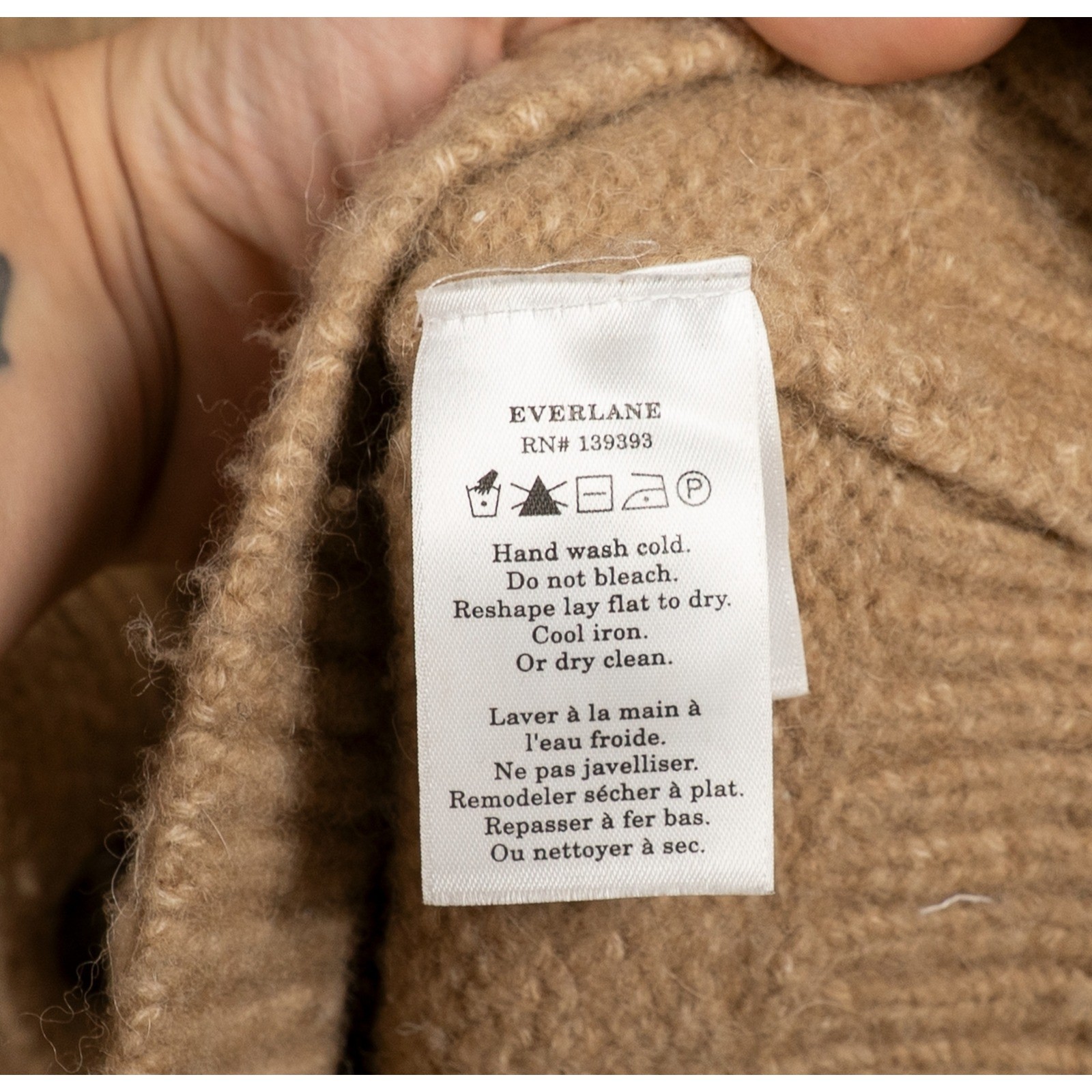 Everlane XXL Tan Cloud Knit Wool Alpaca Blend Button Front Cardigan Sweater image 7
