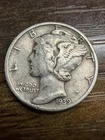 1939 Mercury Dime - Actual Silver Coin Shown Fine  Shape Same Day Shipping