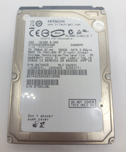 HITACHI *HTS545050B9A300* 500 GB * SATA HDD Notebook 2,5 Zoll #NFP1954