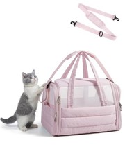 Cat Carrier Soft-Sided Puffy Quilted Collapsible Pet Travel Bag