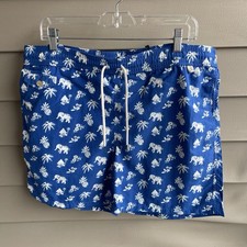 Polo Ralph Lauren M Swim Shorts Mens Blue Pineapple Palm Elephant Pool Trunks