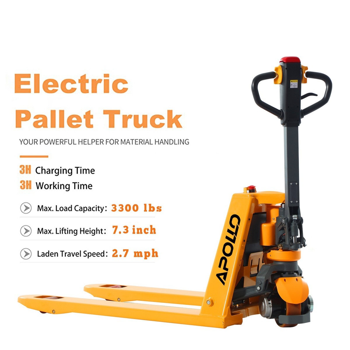 APOLLOLIFT Electric Pallet Jack Lithium Battery Pallet Truck