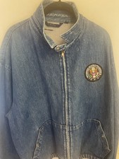 Polo Ralph Lauren Denim Jacket Men's XL Full Zip Harrington USA Vintage 1990's