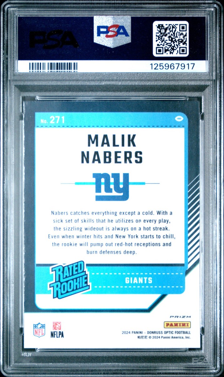 2024 Panini Donruss Optic - Rated Rookie Malik Nabers #271 Purple