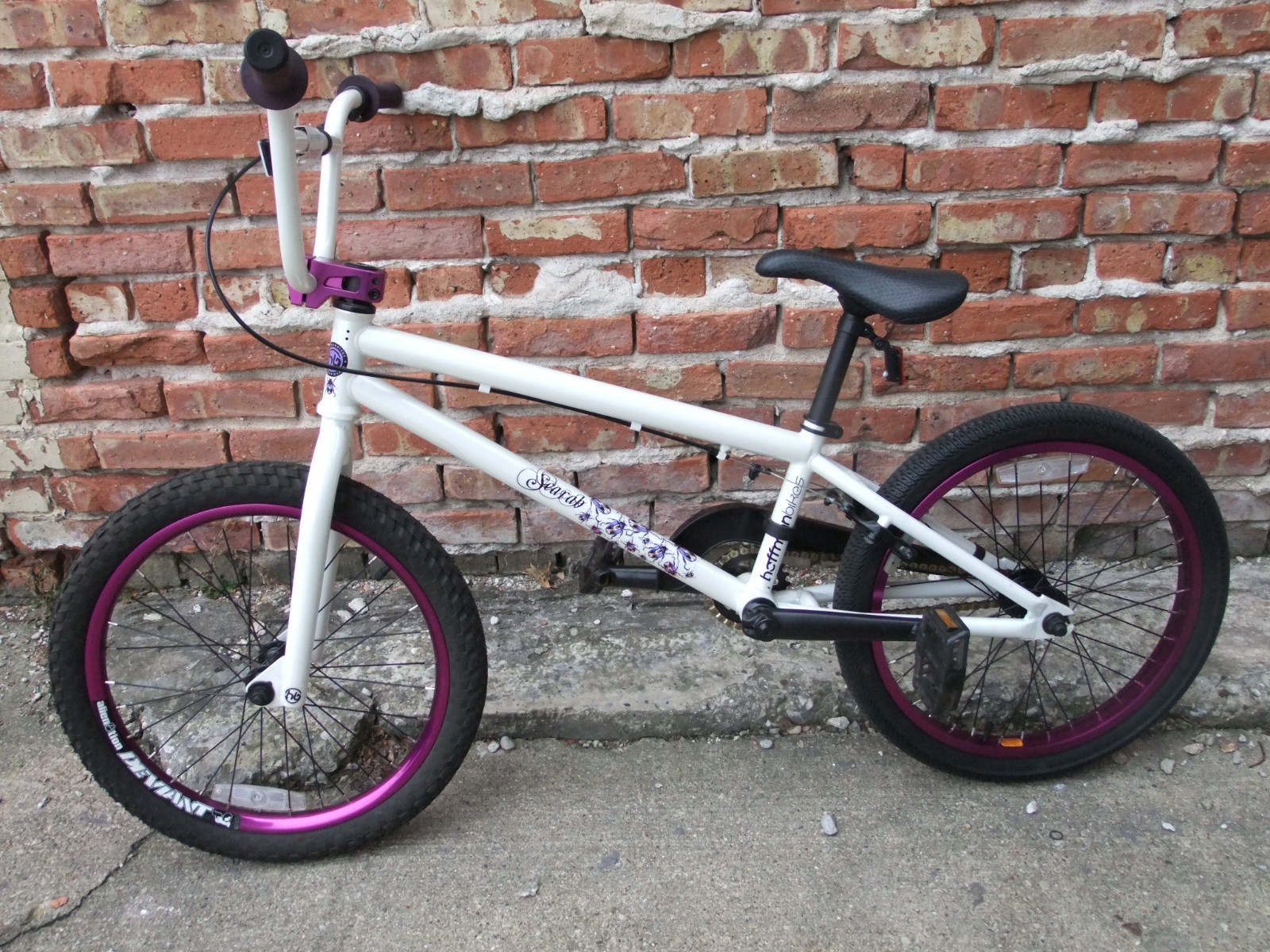 . White With Purple Anodized Wheels Nos