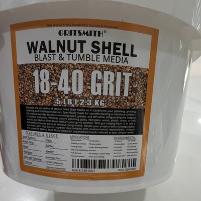 Gritsmith Walnut Shell Blast & Tumble Media 18-40 Grit 5 lb Tumbler Media