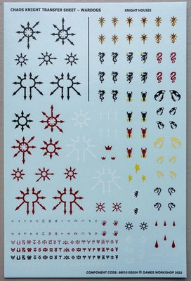 Warhammer 40K Chaos Knight Wardogs Transfer Sheet - Games Workshop Decals
