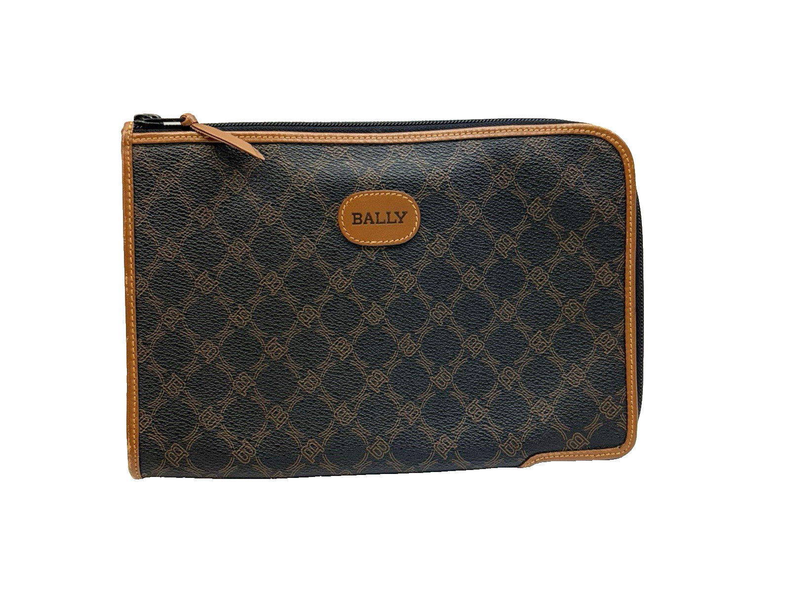 Authentic Bally clutch bag leather  Black From Japan 0783