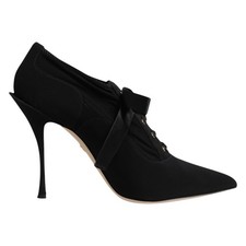 DOLCE & GABBANA Shoes Black Lace Up Stiletto Heels Pumps EU39 / US8.5 1020usd