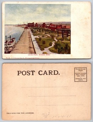 Levee Park Winona Minn Riverfront Park Postcard