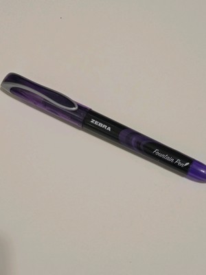 Zebra Fountain Pen , 0.6mm Fine Point, PURPLE (3PK)