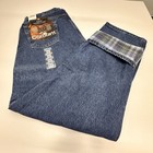 New Carhartt Relaxed Fit Jeans 42x34 Tapered Leg Flannel Lined Denim Full Seat